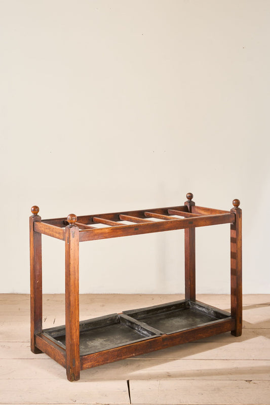 Large 19th century pitch pine stick stand