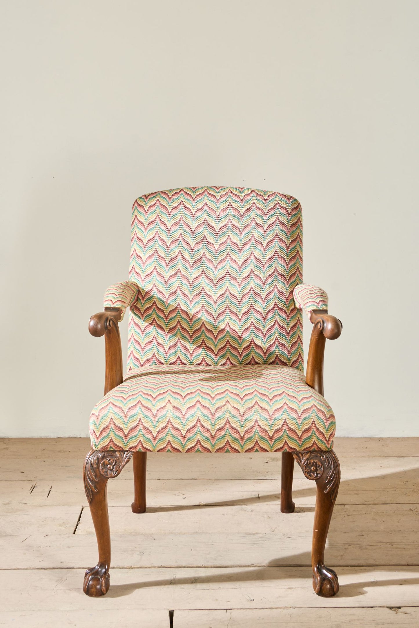 c.1920's carved frame open arm desk chair