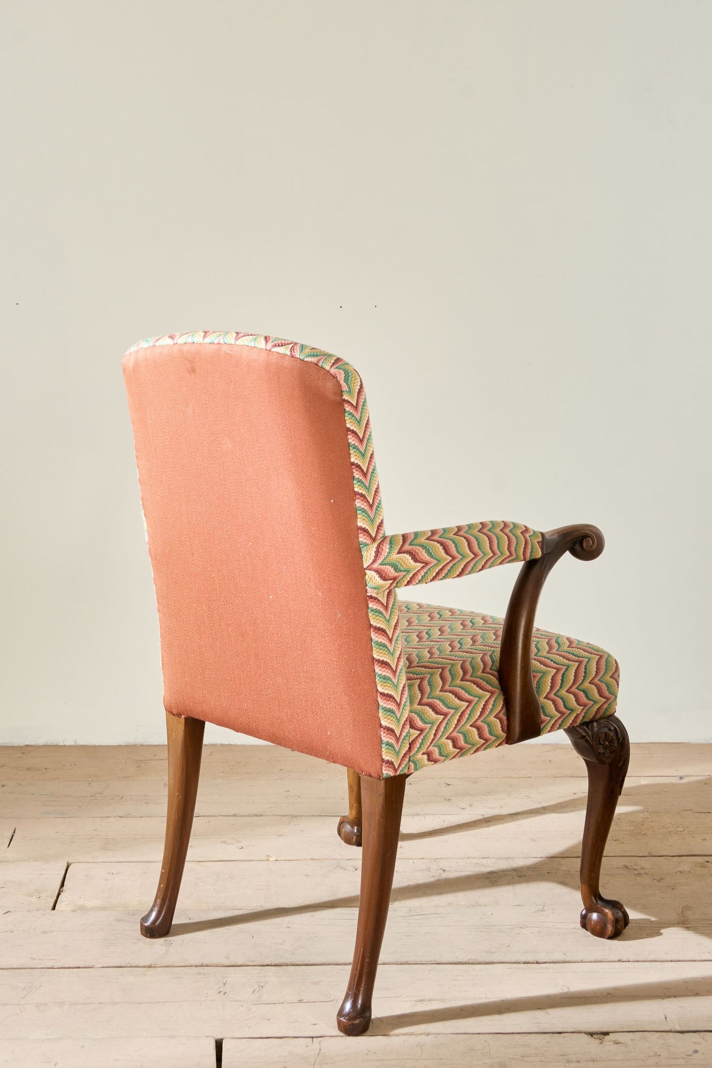 c.1920's carved frame open arm desk chair
