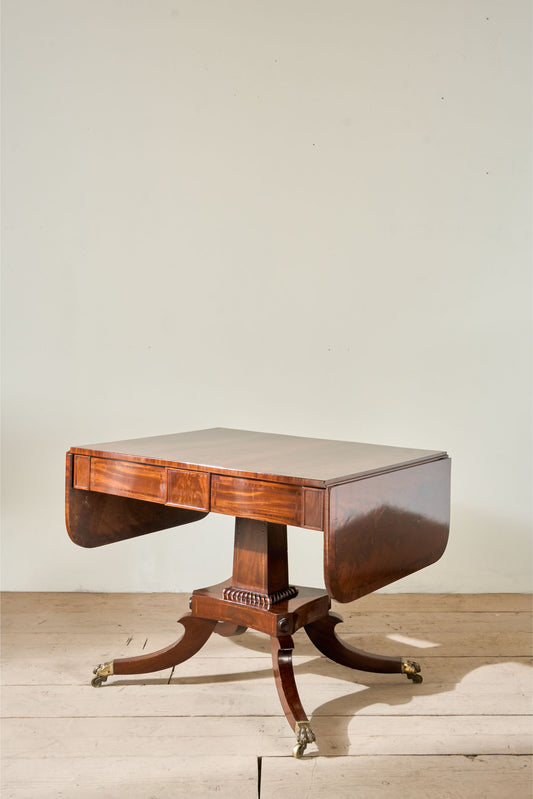 William IV Flame mahogany fold down sofa table