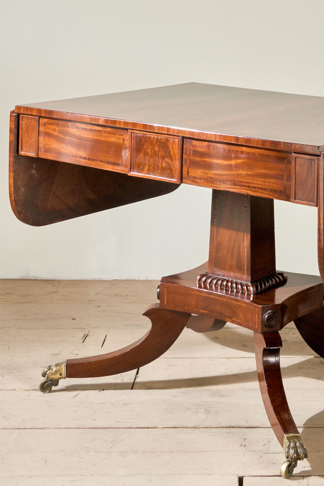 William IV Flame mahogany fold down sofa table