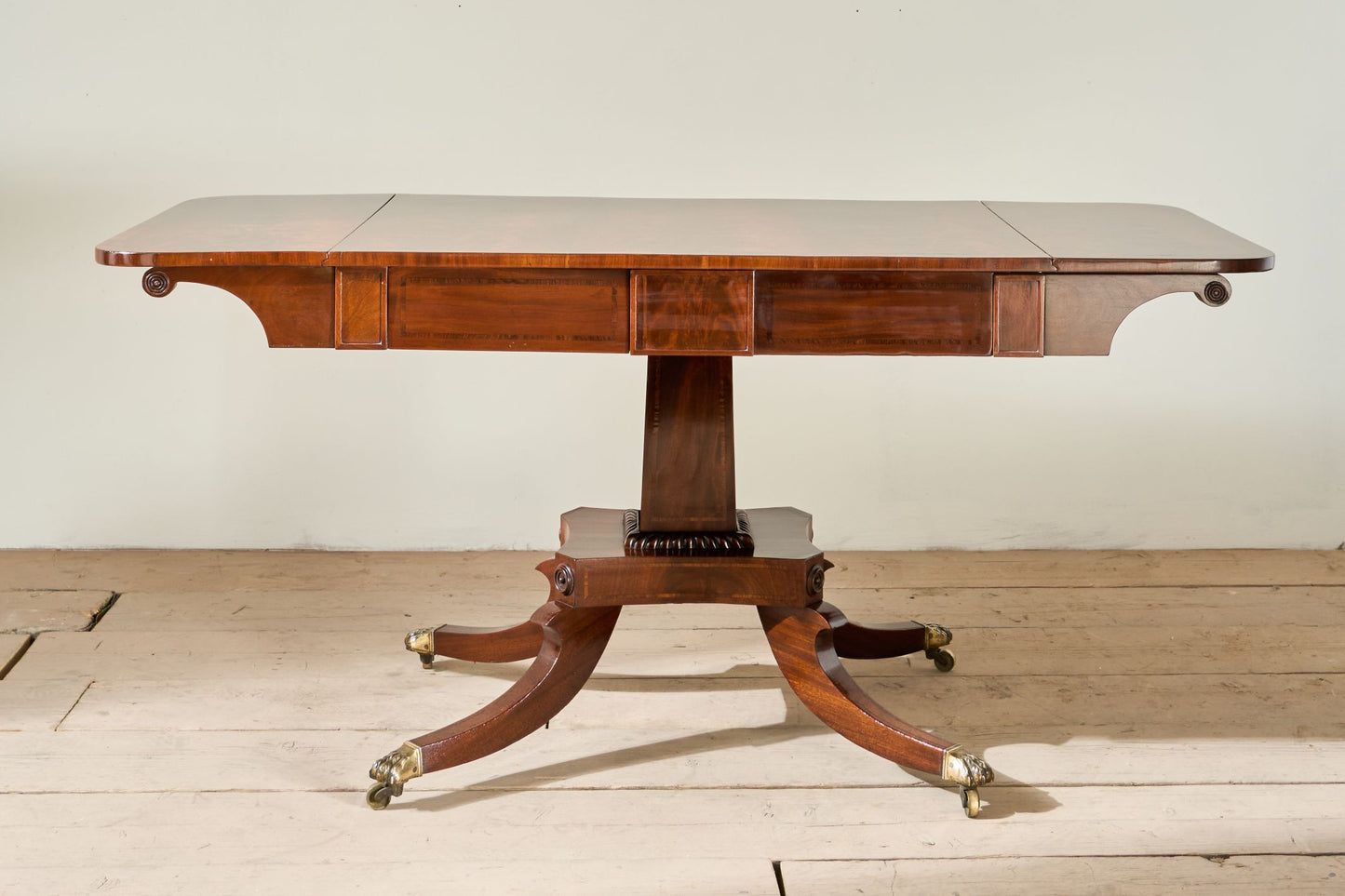 William IV Flame mahogany fold down sofa table