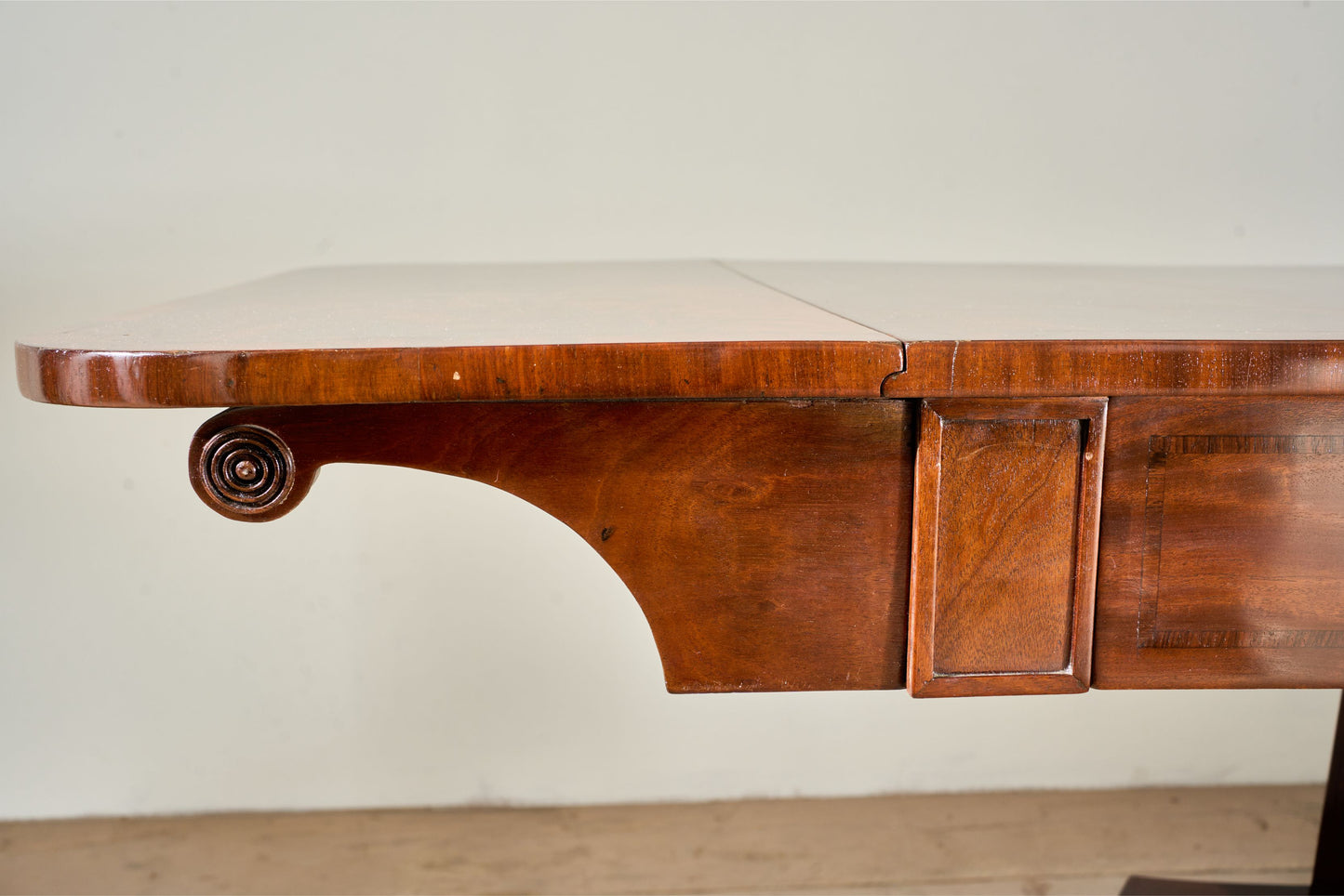 William IV Flame mahogany fold down sofa table