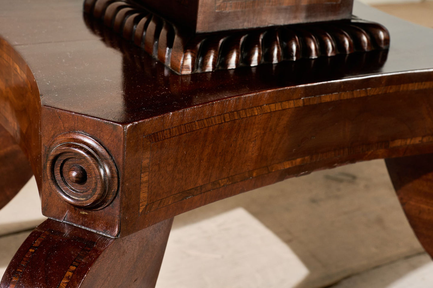 William IV Flame mahogany fold down sofa table