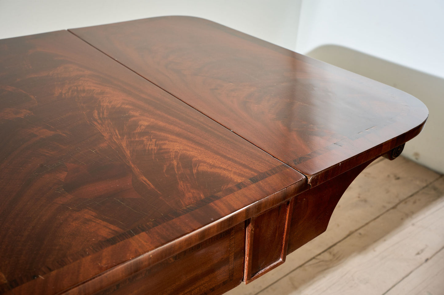 William IV Flame mahogany fold down sofa table