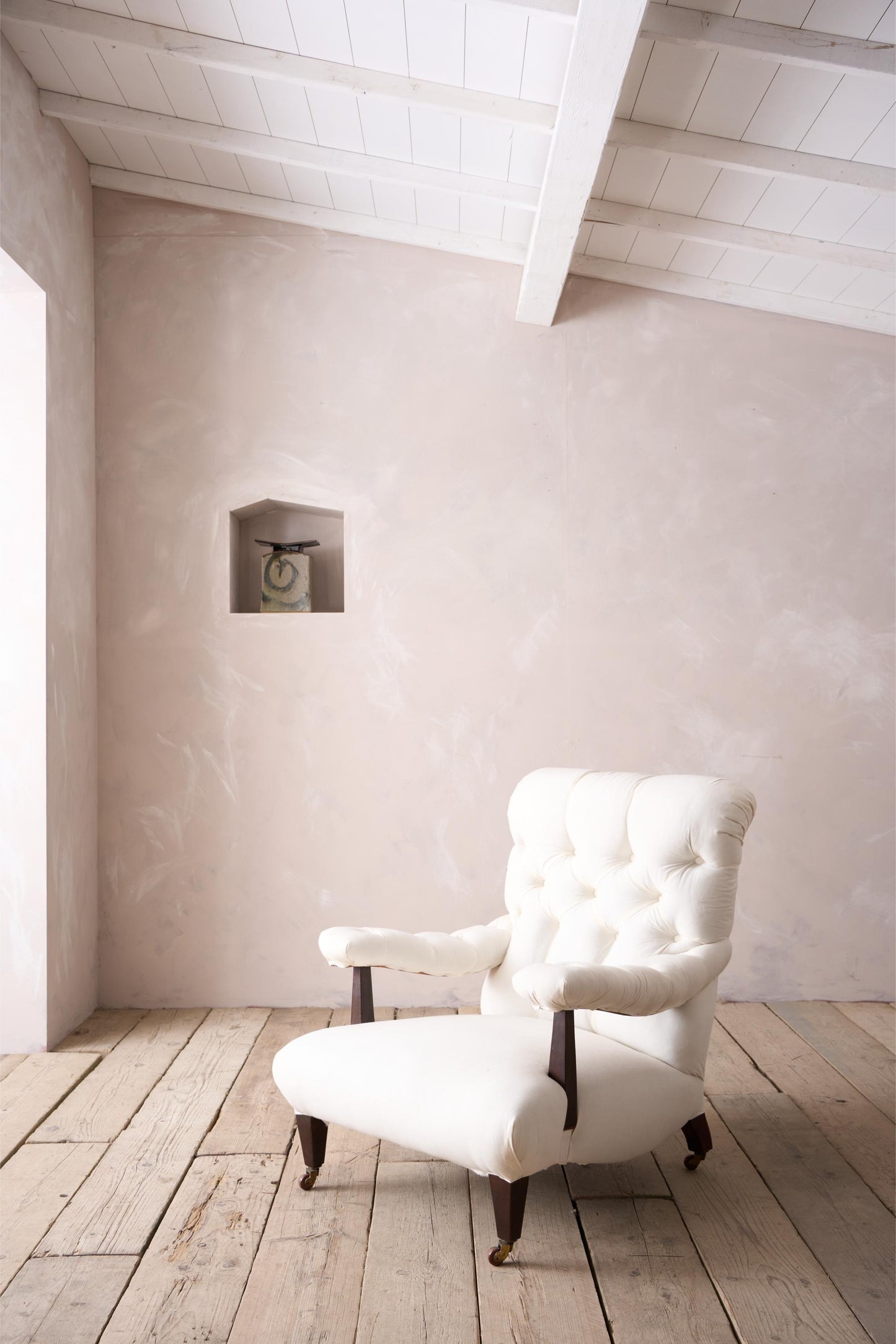 Early 20th century Howard and sons style open armchair