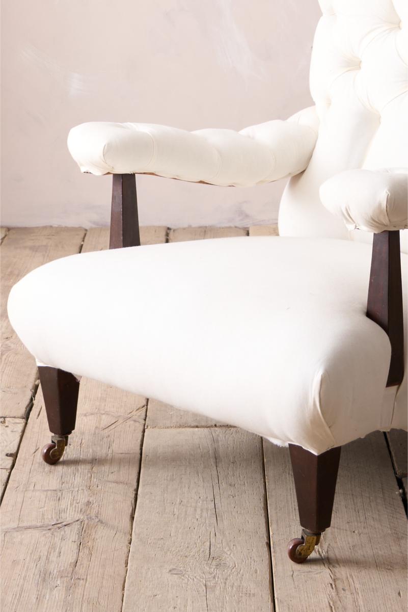 Early 20th century Howard and sons style open armchair
