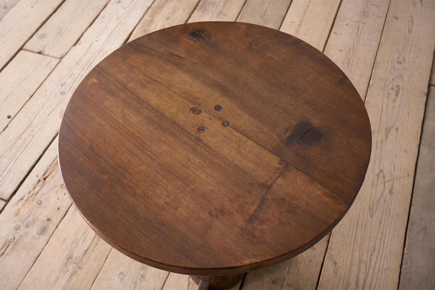 Early 19th century French walnut and oak lamp table