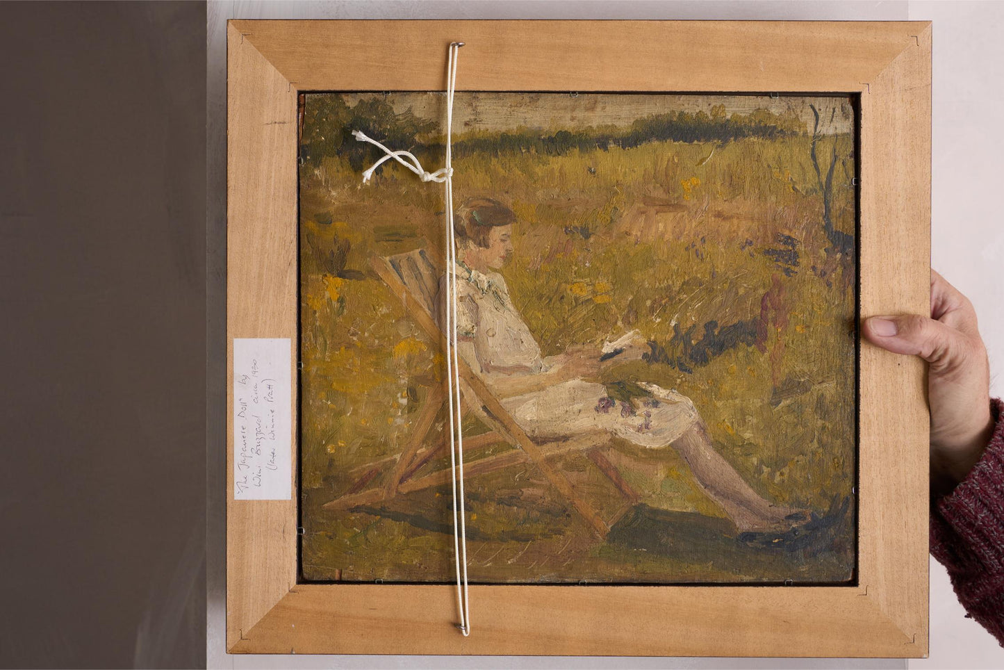 c.1930 oil on board 'The Japanese Doll' By Wini Buzzard