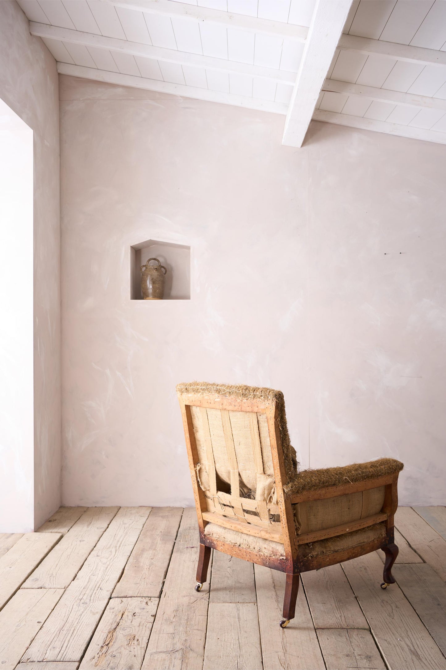 English Edwardian square back armchair