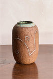 20th century blue and brown abstract studio pottery vase