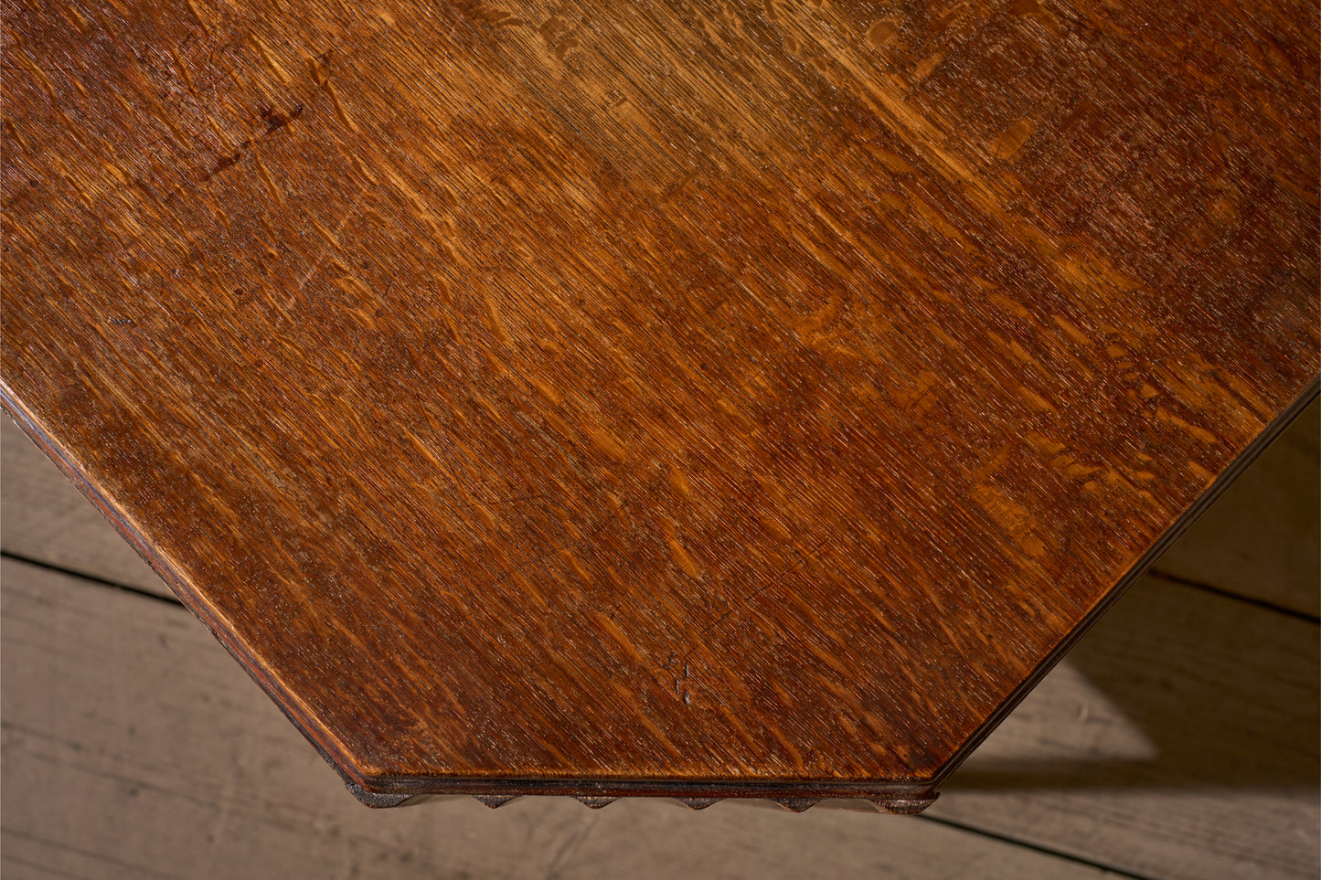 Art Deco limed oak shelved side table