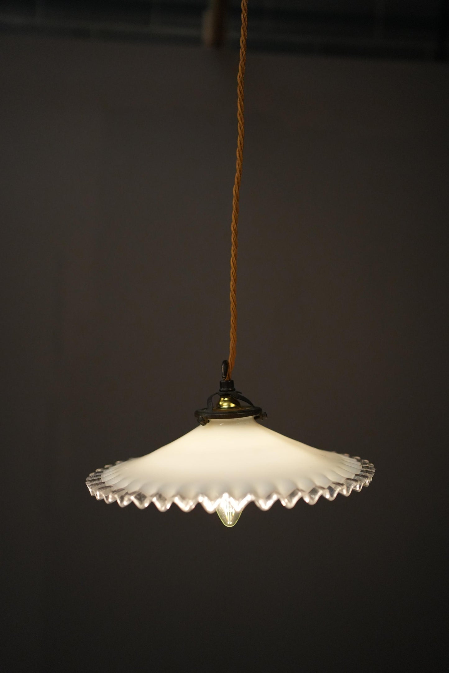 20th century crimped edge opaline light - 1