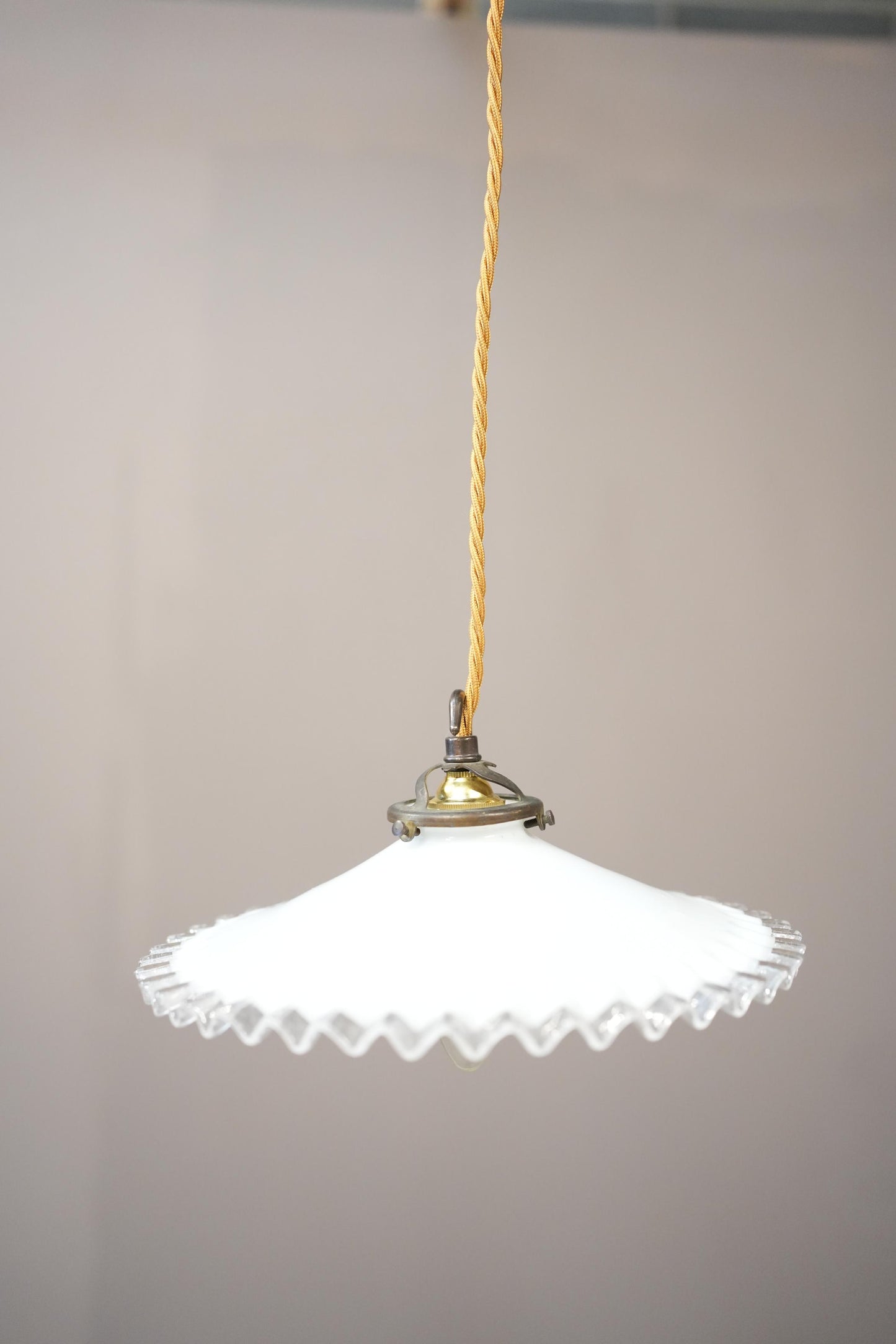 20th century crimped edge opaline light - 1