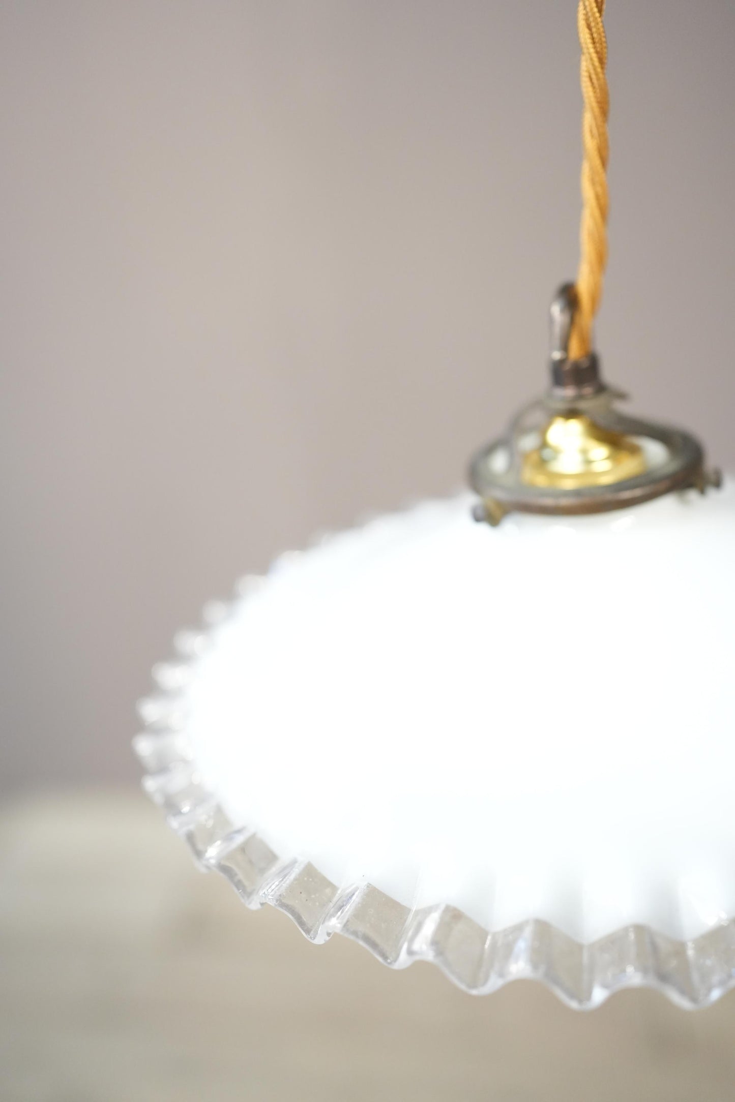 20th century crimped edge opaline light - 1