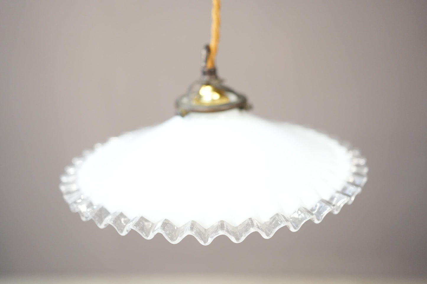 20th century crimped edge opaline light - 1