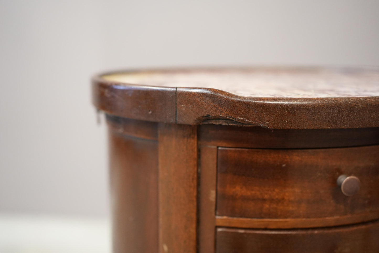 Pair of Early 20th century Mahogany and marble bedside tables