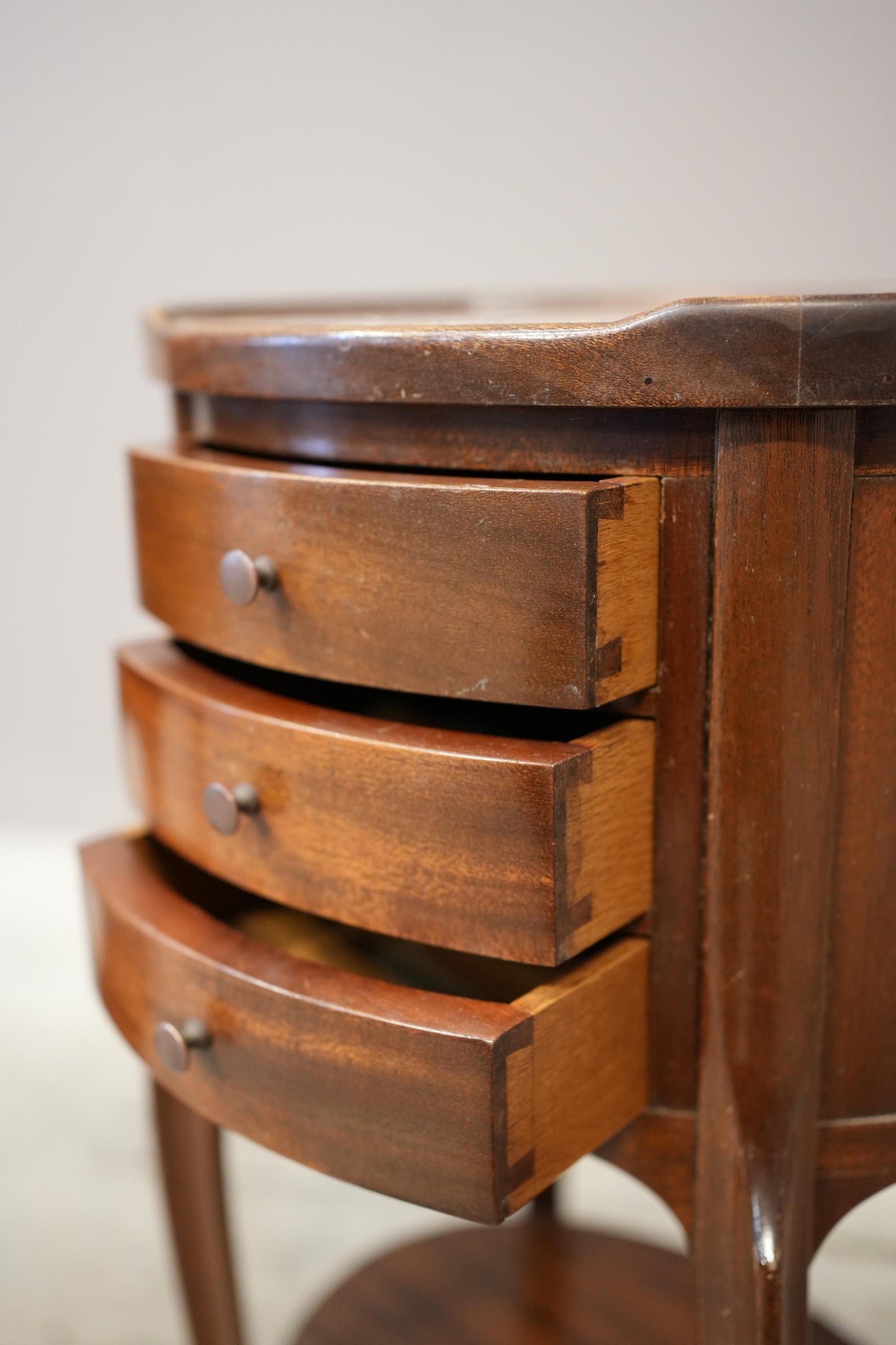 Pair of Early 20th century Mahogany and marble bedside tables