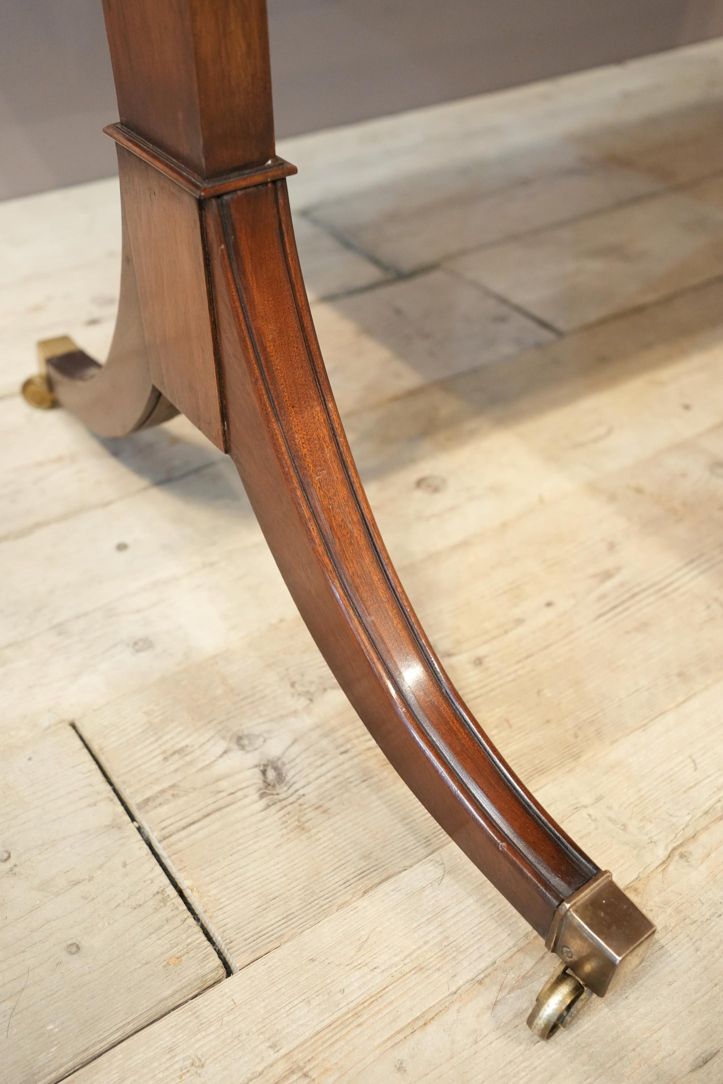 c.1920's Georgian style mahogany and tan leather desk