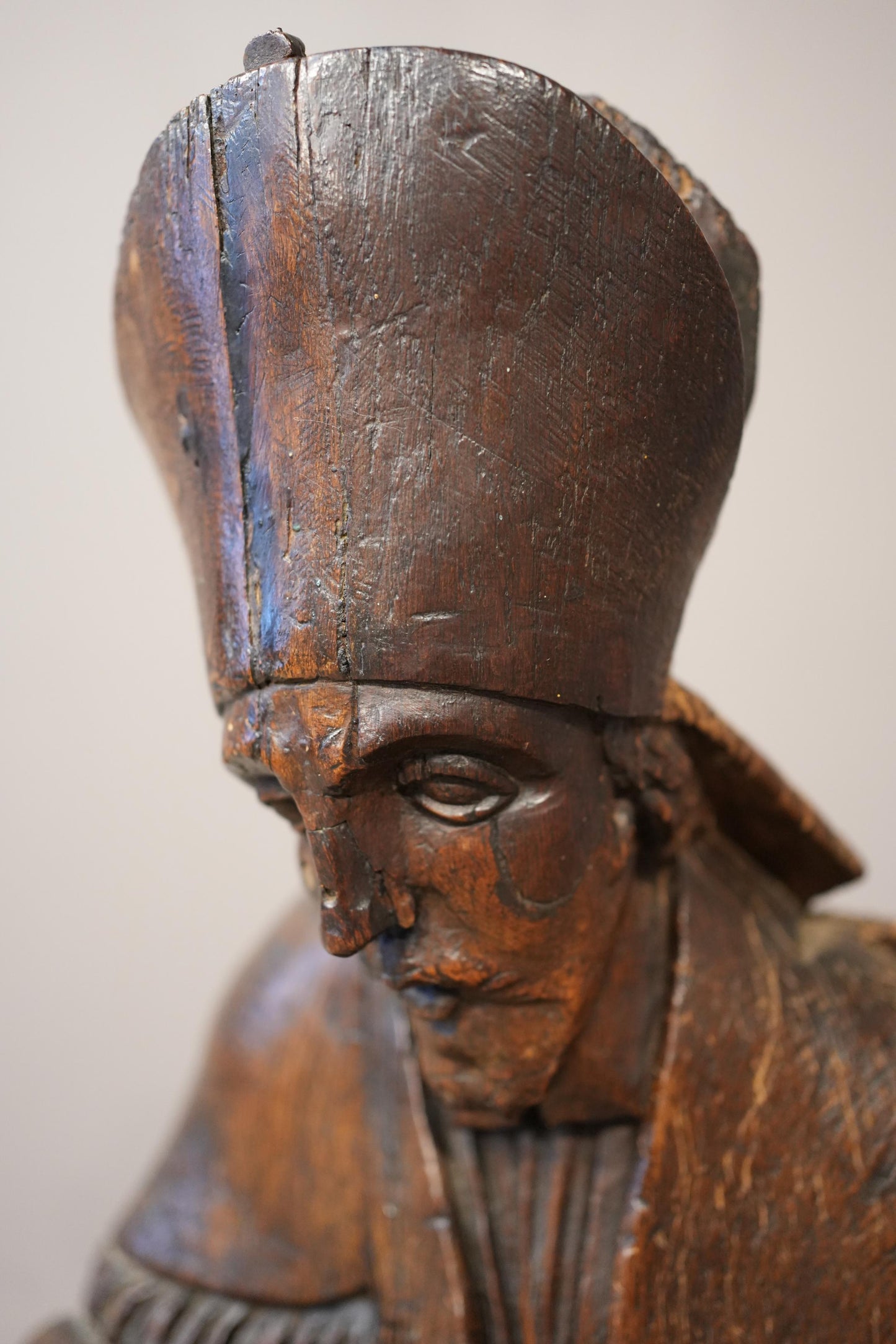RESERVED 17th century carved oak Statue of a saint
