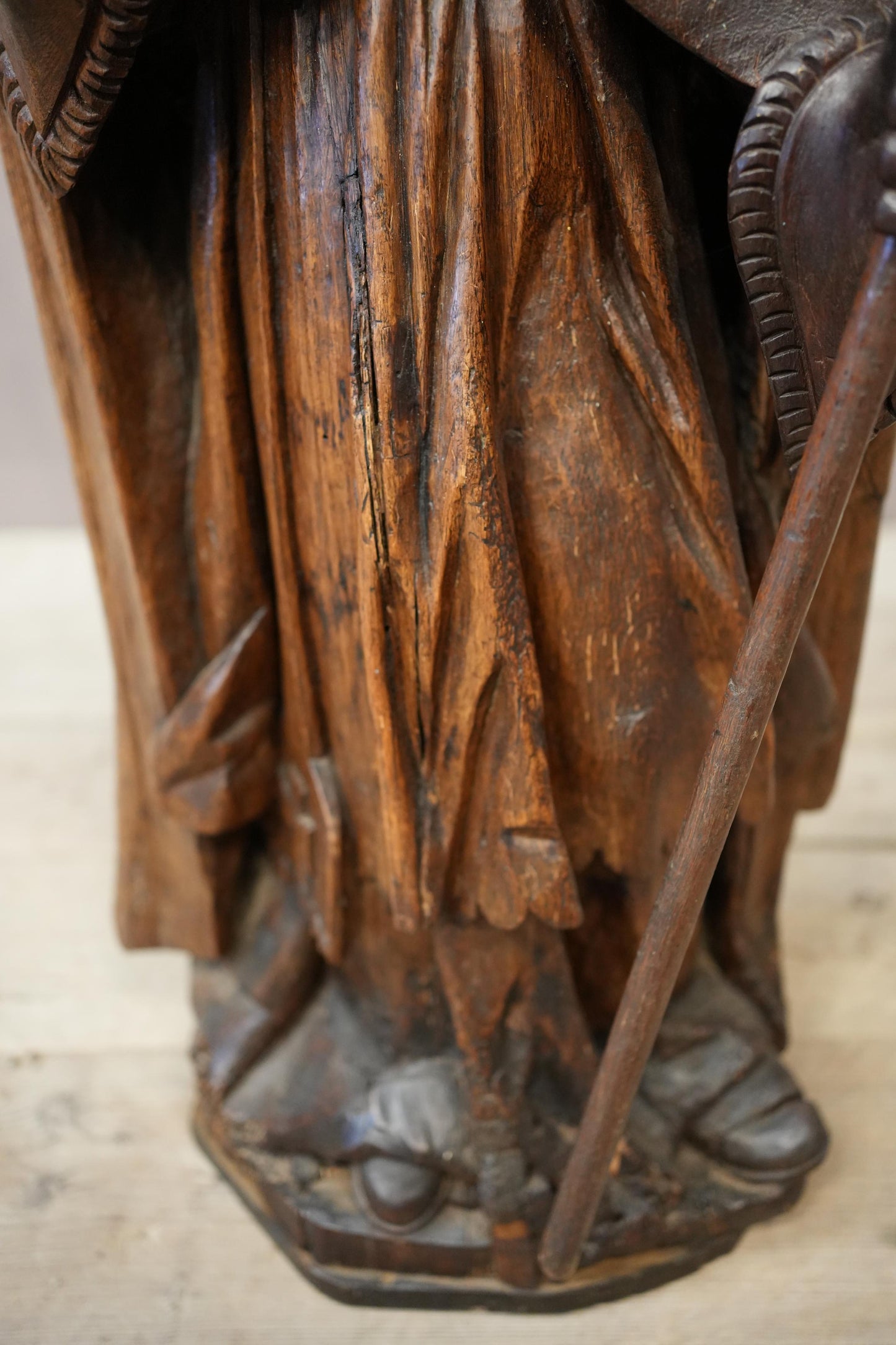 RESERVED 17th century carved oak Statue of a saint