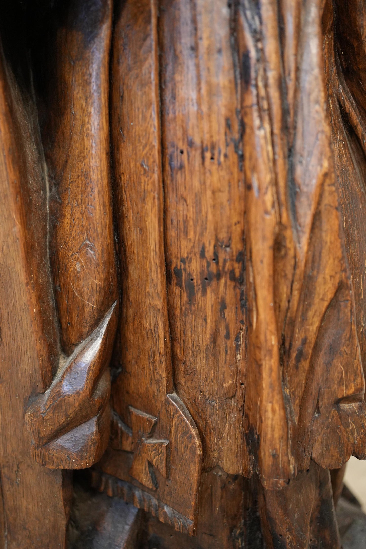 RESERVED 17th century carved oak Statue of a saint