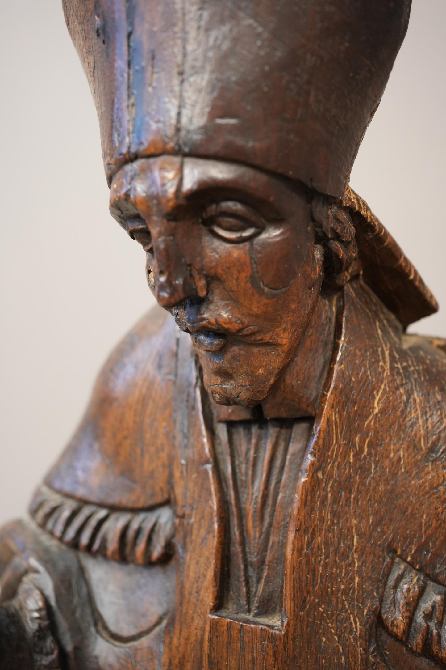 RESERVED 17th century carved oak Statue of a saint