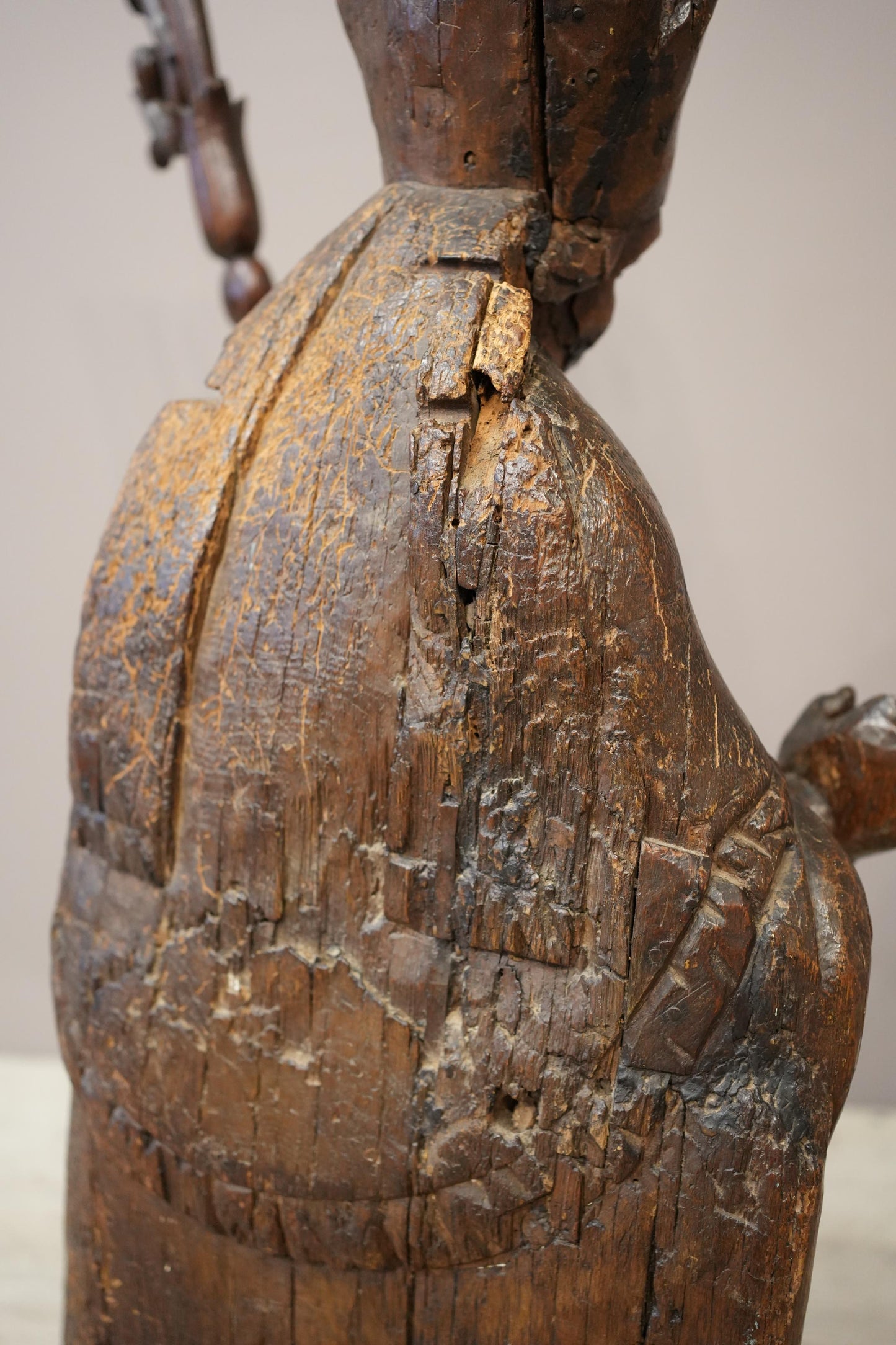 RESERVED 17th century carved oak Statue of a saint