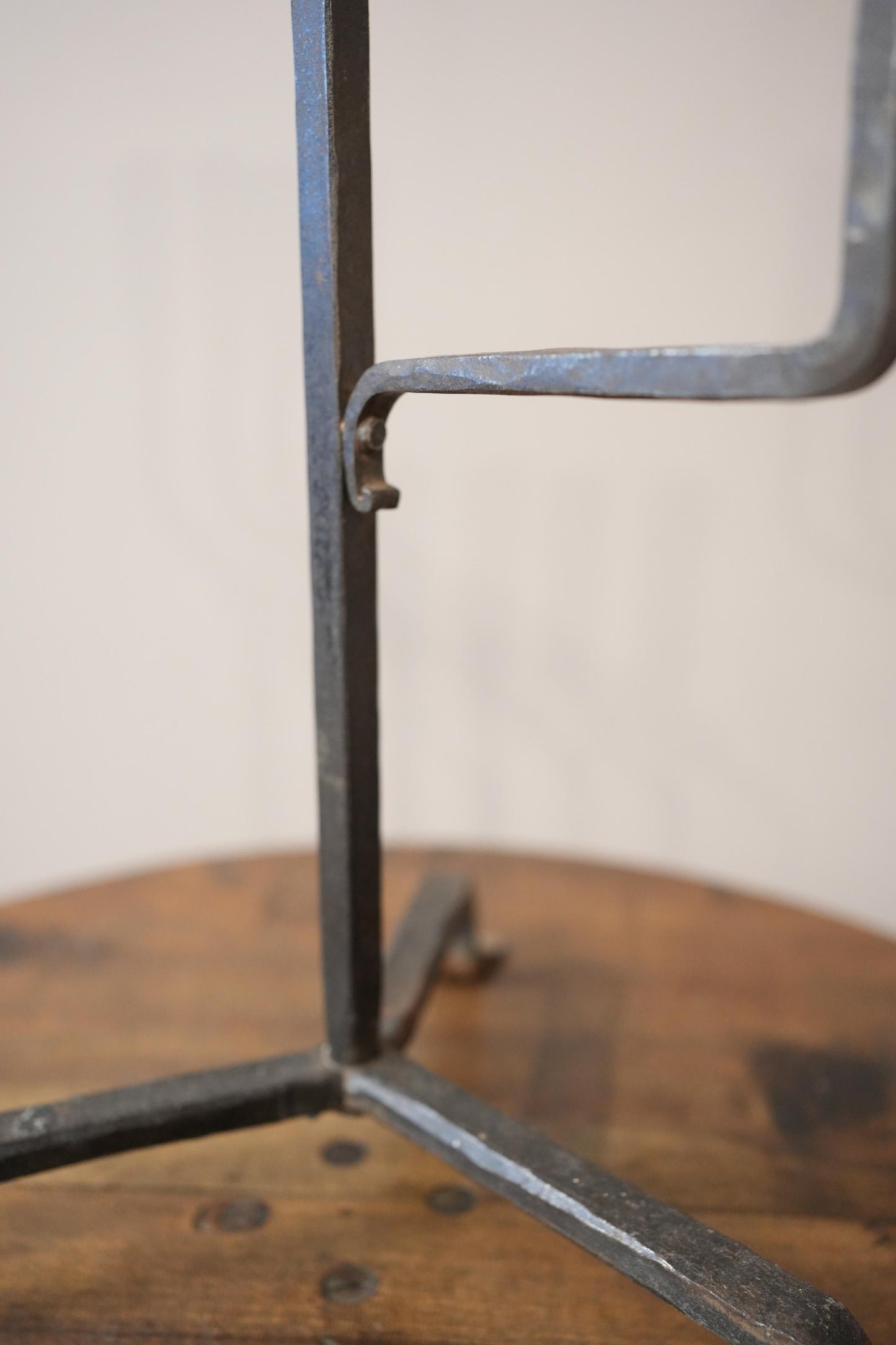 1950's French brutalist iron candlestick