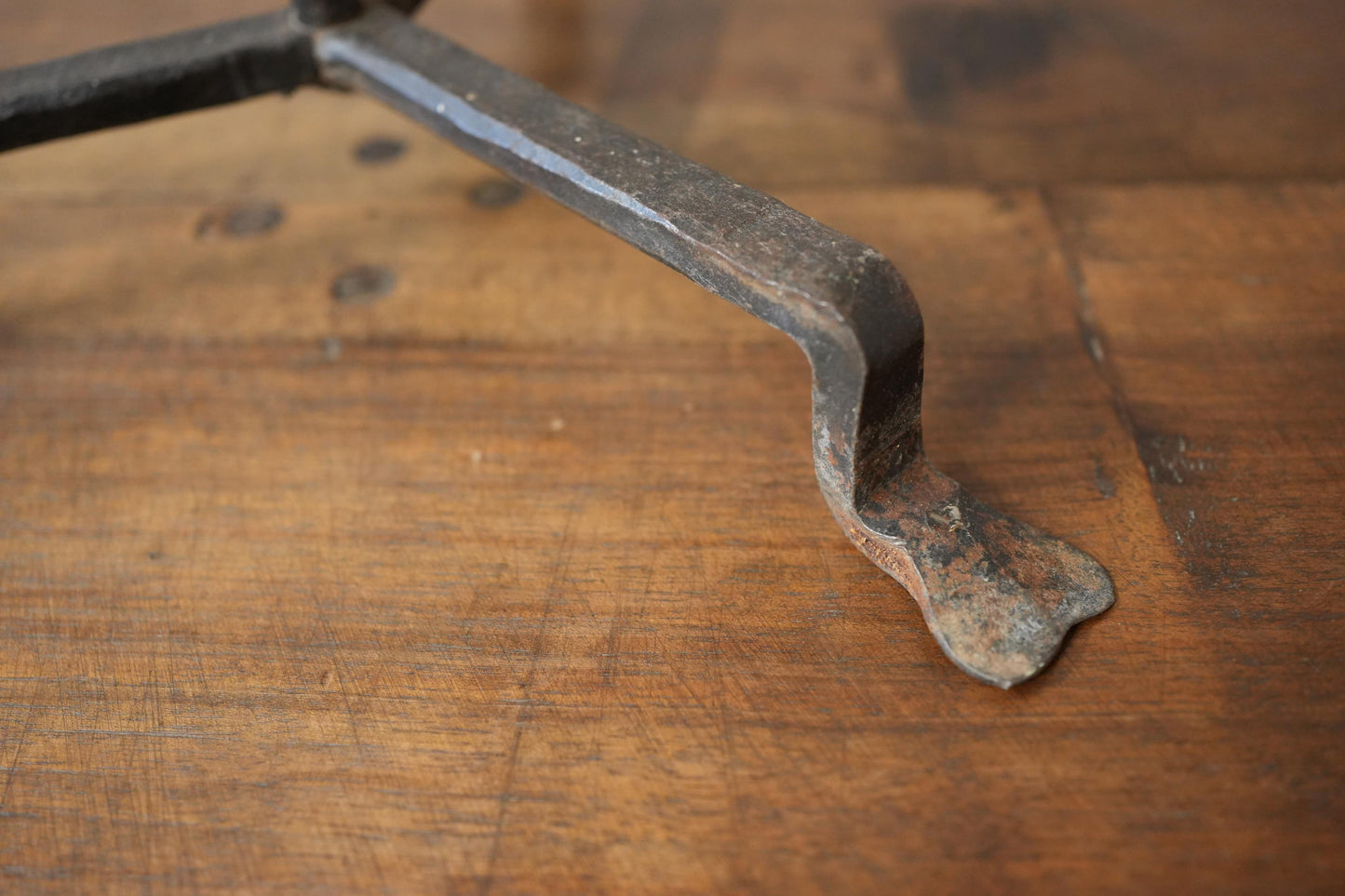 1950's French brutalist iron candlestick