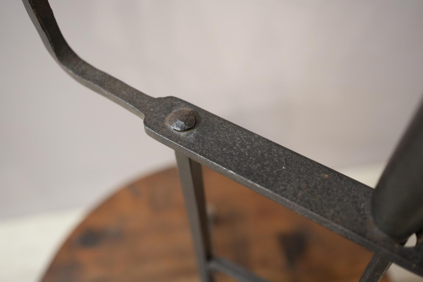 1950's French brutalist iron candlestick
