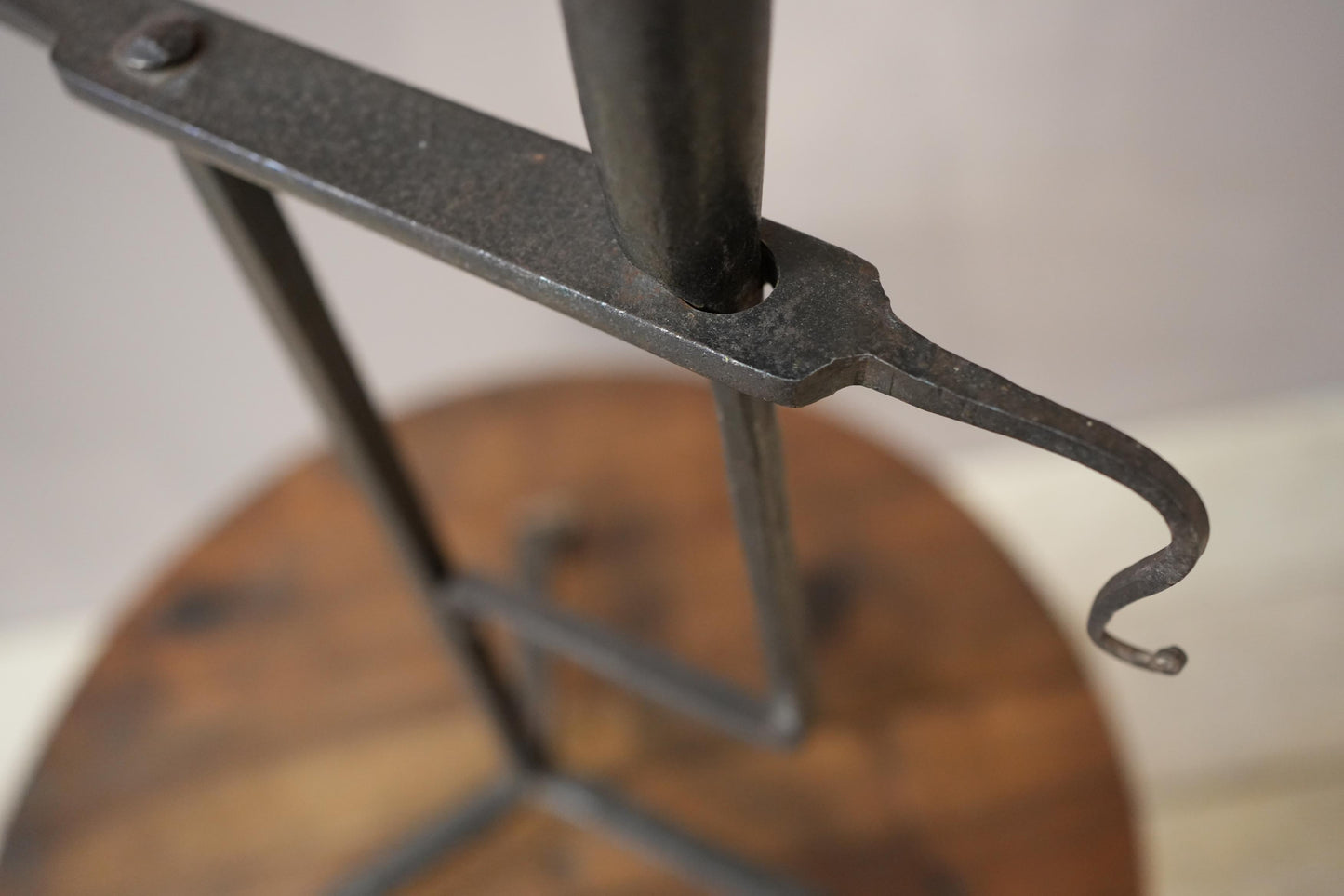 1950's French brutalist iron candlestick