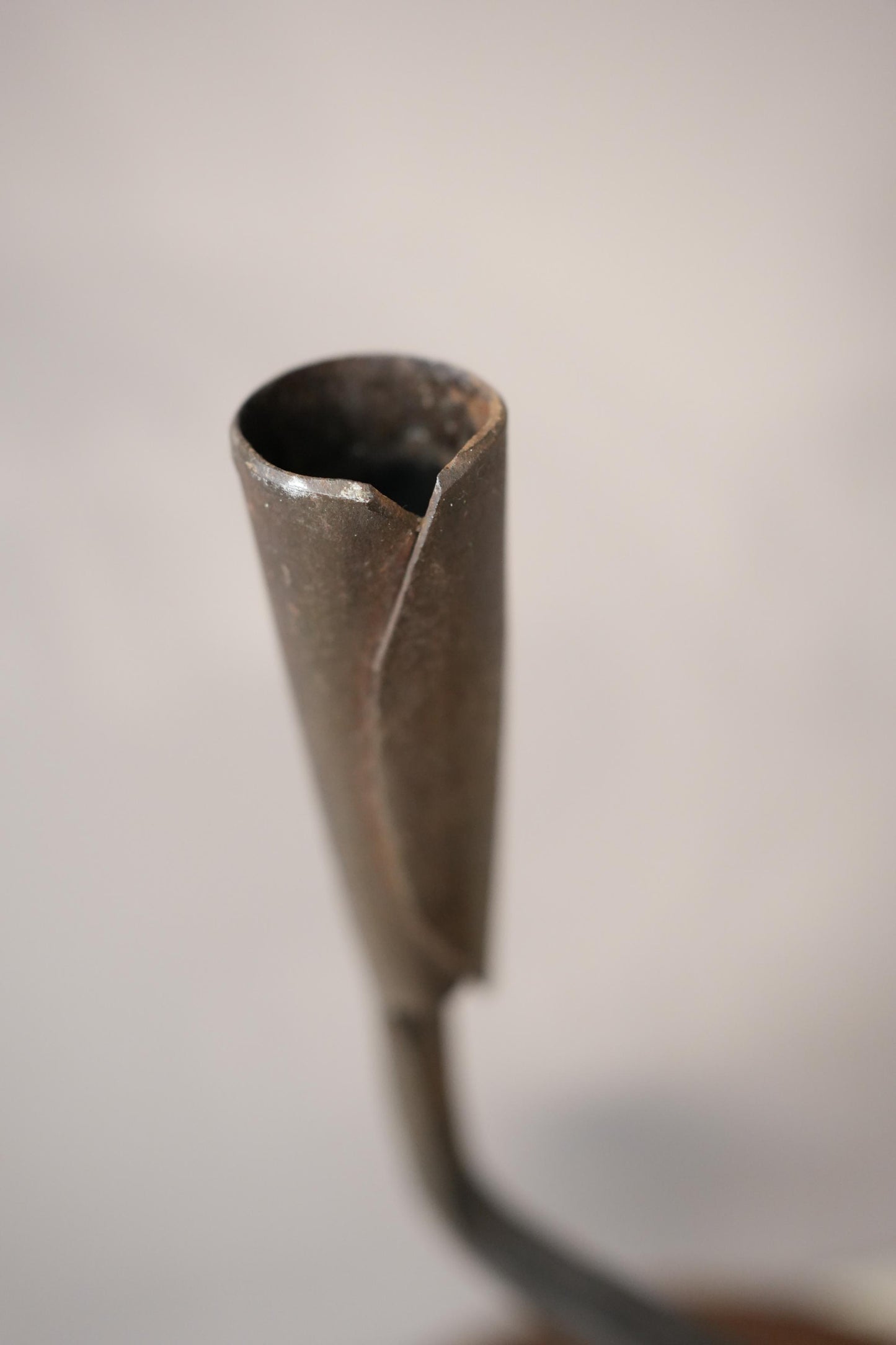 1950's French brutalist iron candlestick