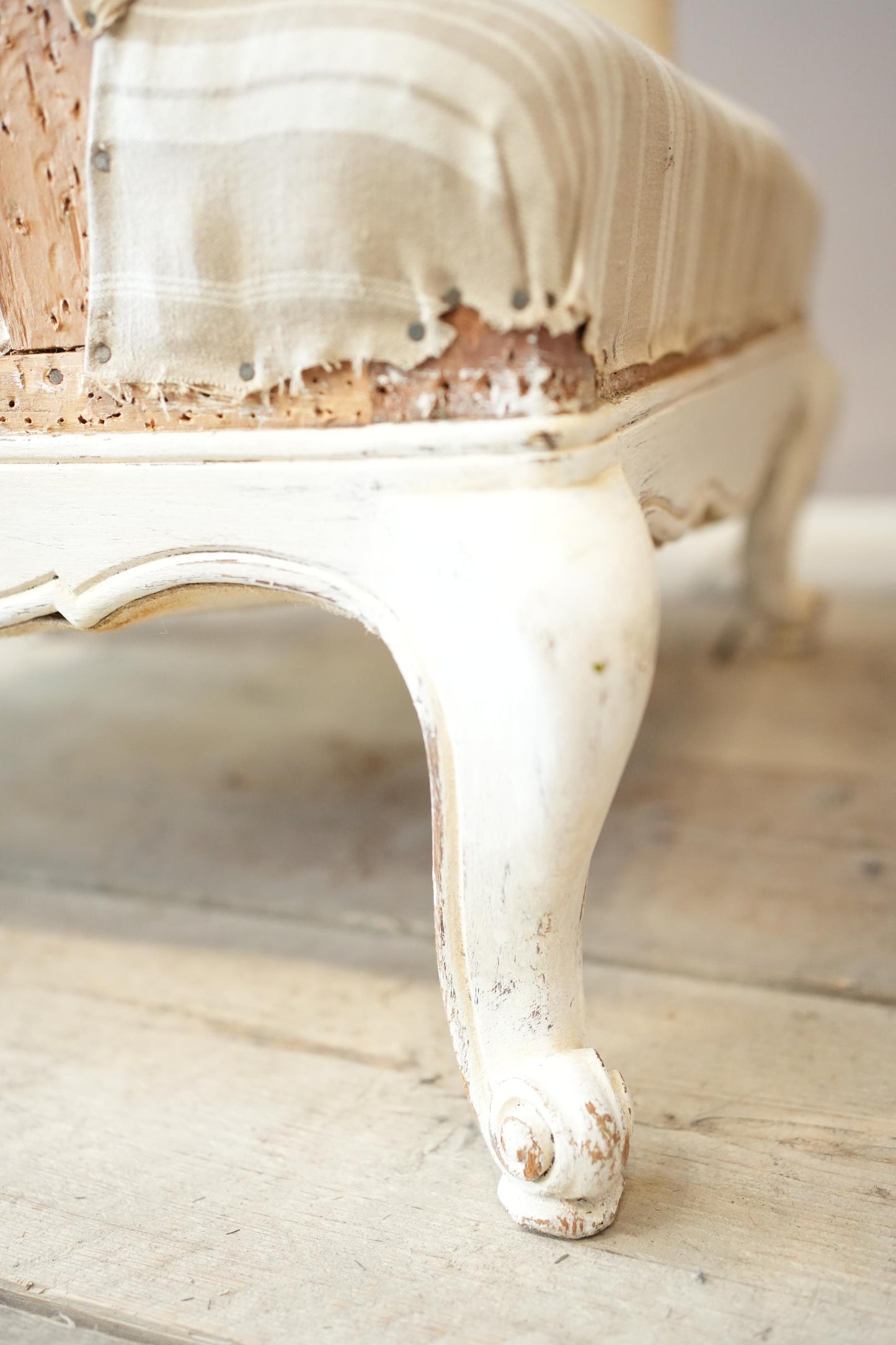 Pair of large French shield back armchairs with painted frame