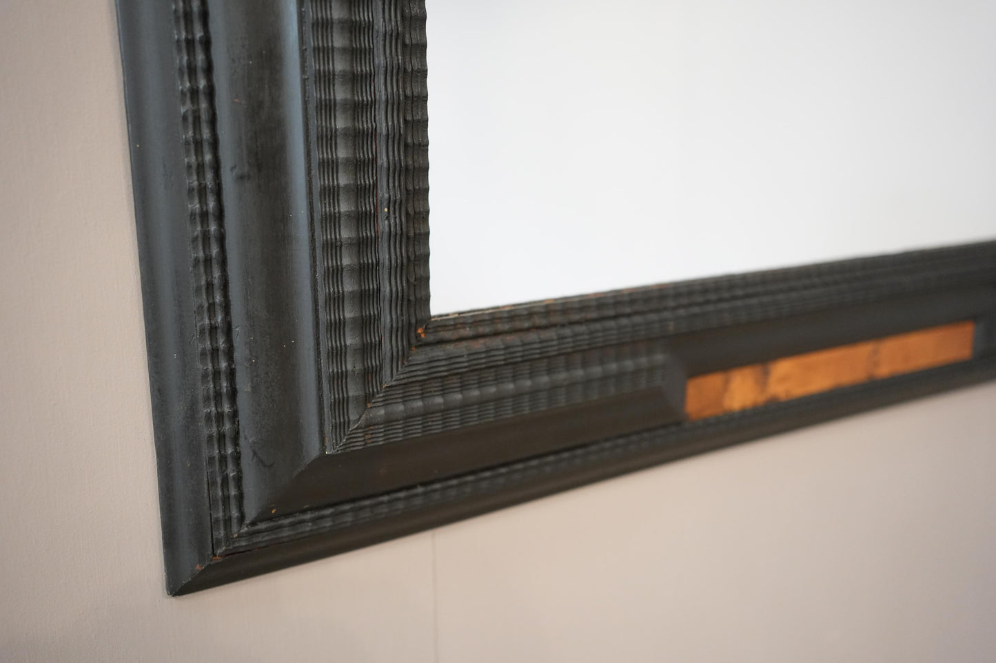 Large Italian Ebonised and faux tortoiseshell mirror No1