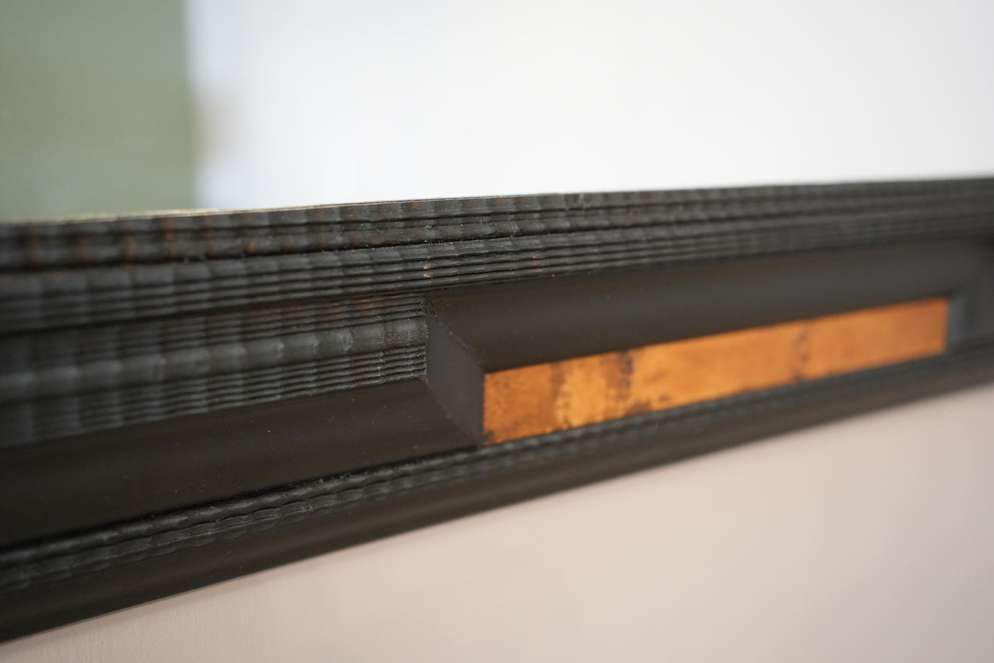 Large Italian Ebonised and faux tortoiseshell mirror No1