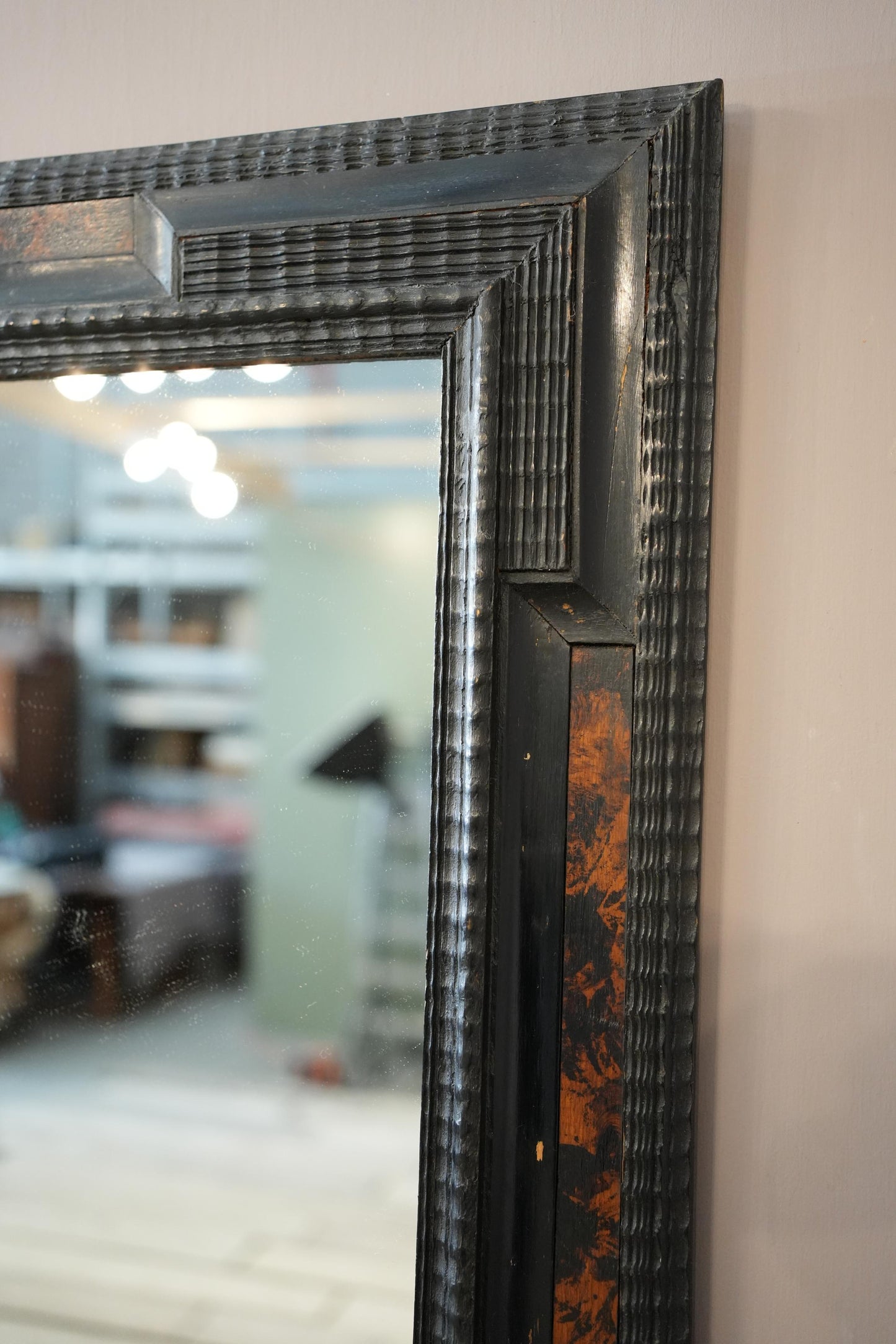 19th century Italian ebonised mirror No2