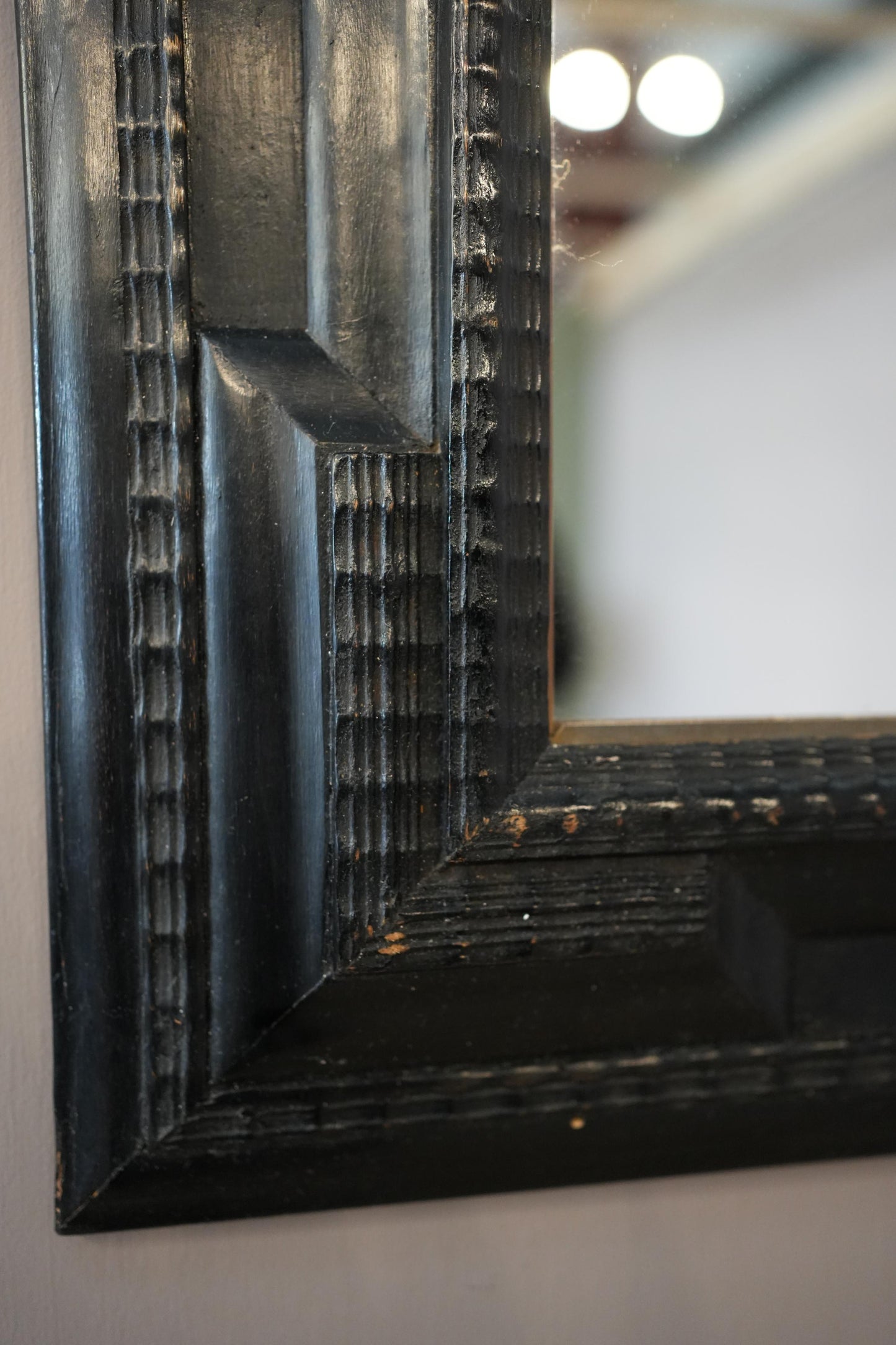 19th century Italian ebonised mirror No