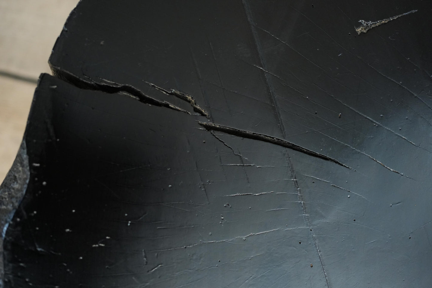 20th century Wabi sabi ebonised naturalistic coffee table