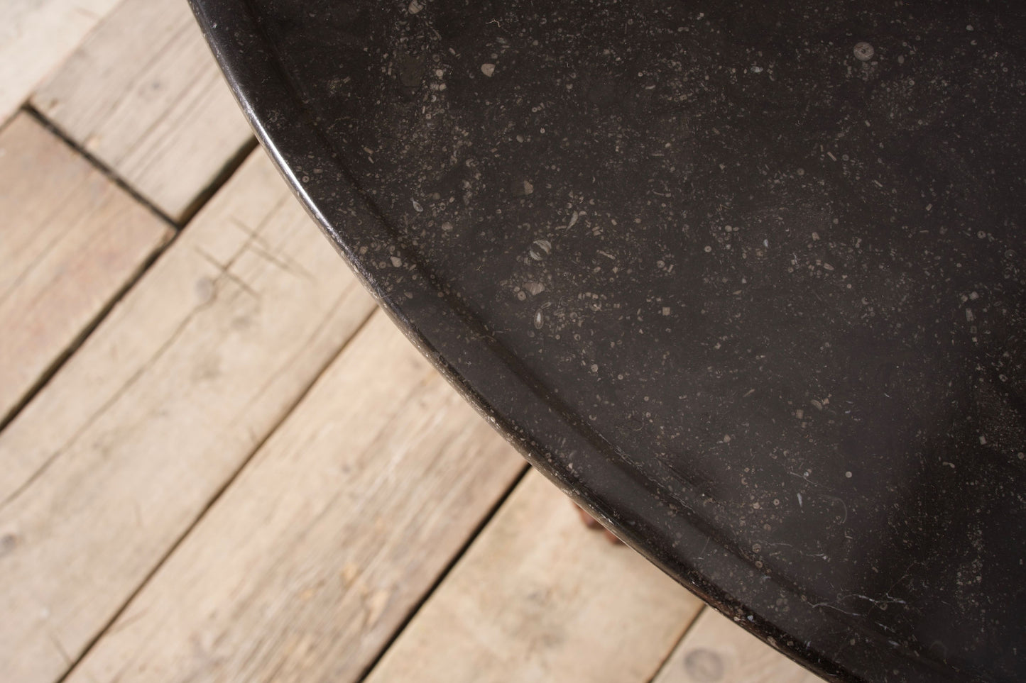 19th century French black marble and mahogany Gueridon table