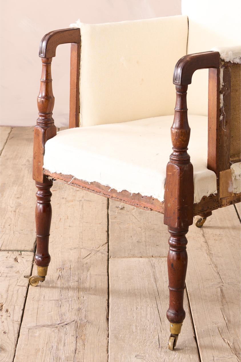 Georgian Neat proportioned mahogany framed armchair