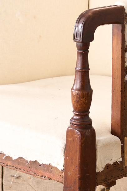 Georgian Neat proportioned mahogany framed armchair