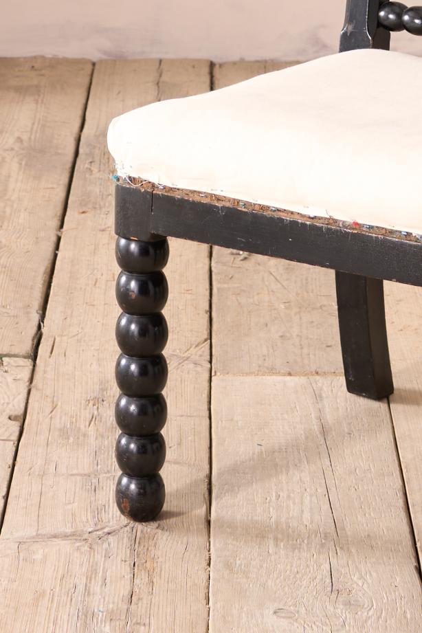 19th century Ebonised Bobbin turned side chair