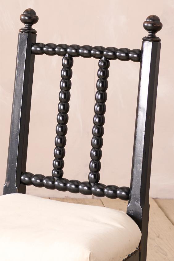 19th century Ebonised Bobbin turned side chair