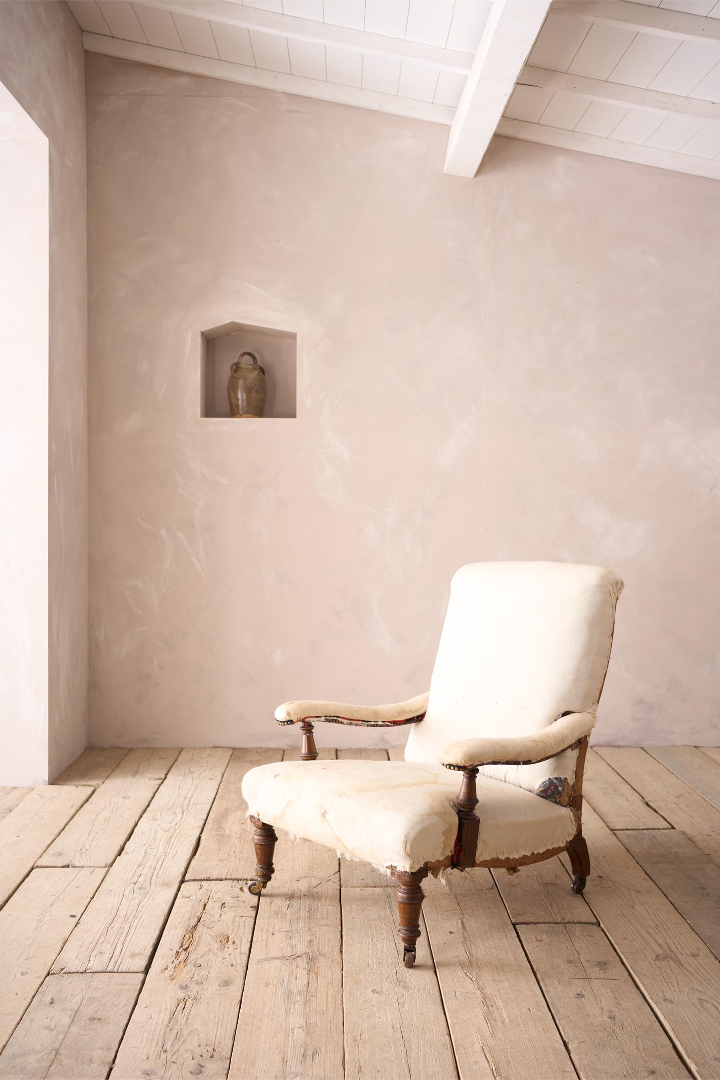 19th century shapely open armchair
