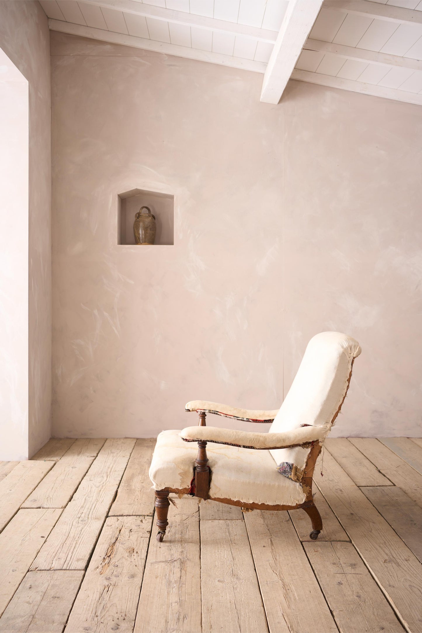 19th century shapely open armchair