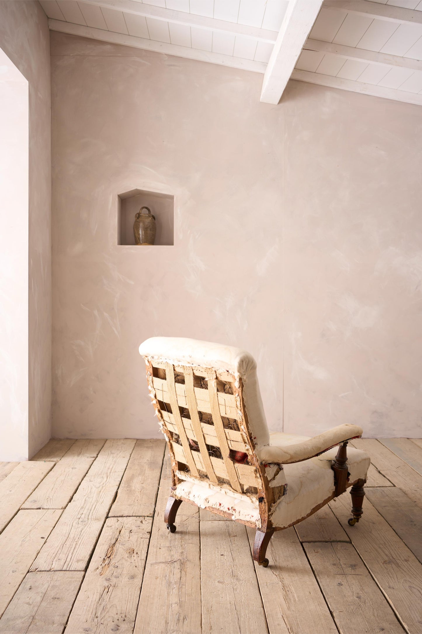 19th century shapely open armchair