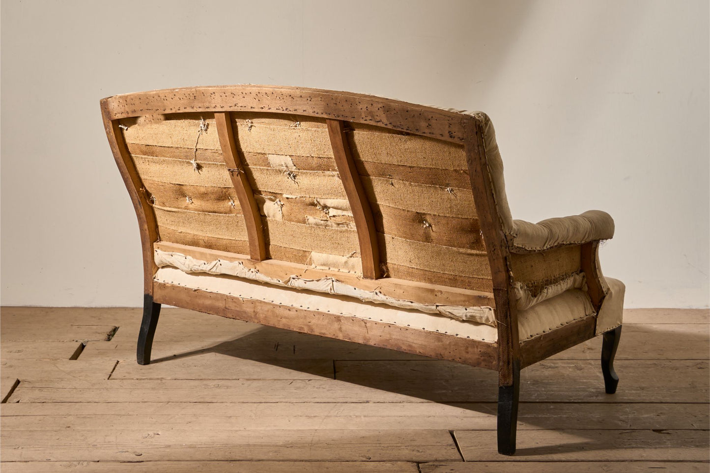 Napoleon III buttoned high back small sofa - TallBoy Interiors