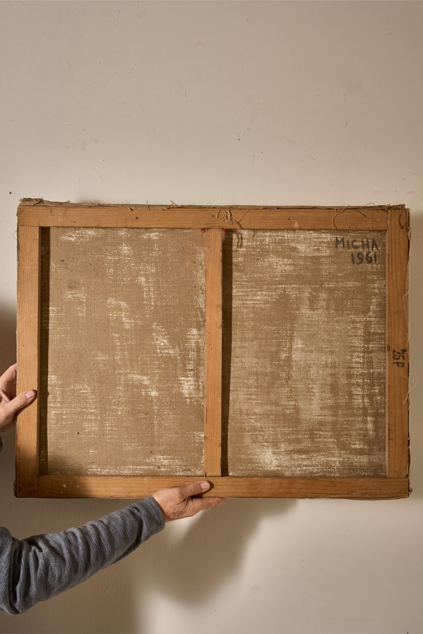 Mid 20th century oil on canvas abstract painting - Dark landscape