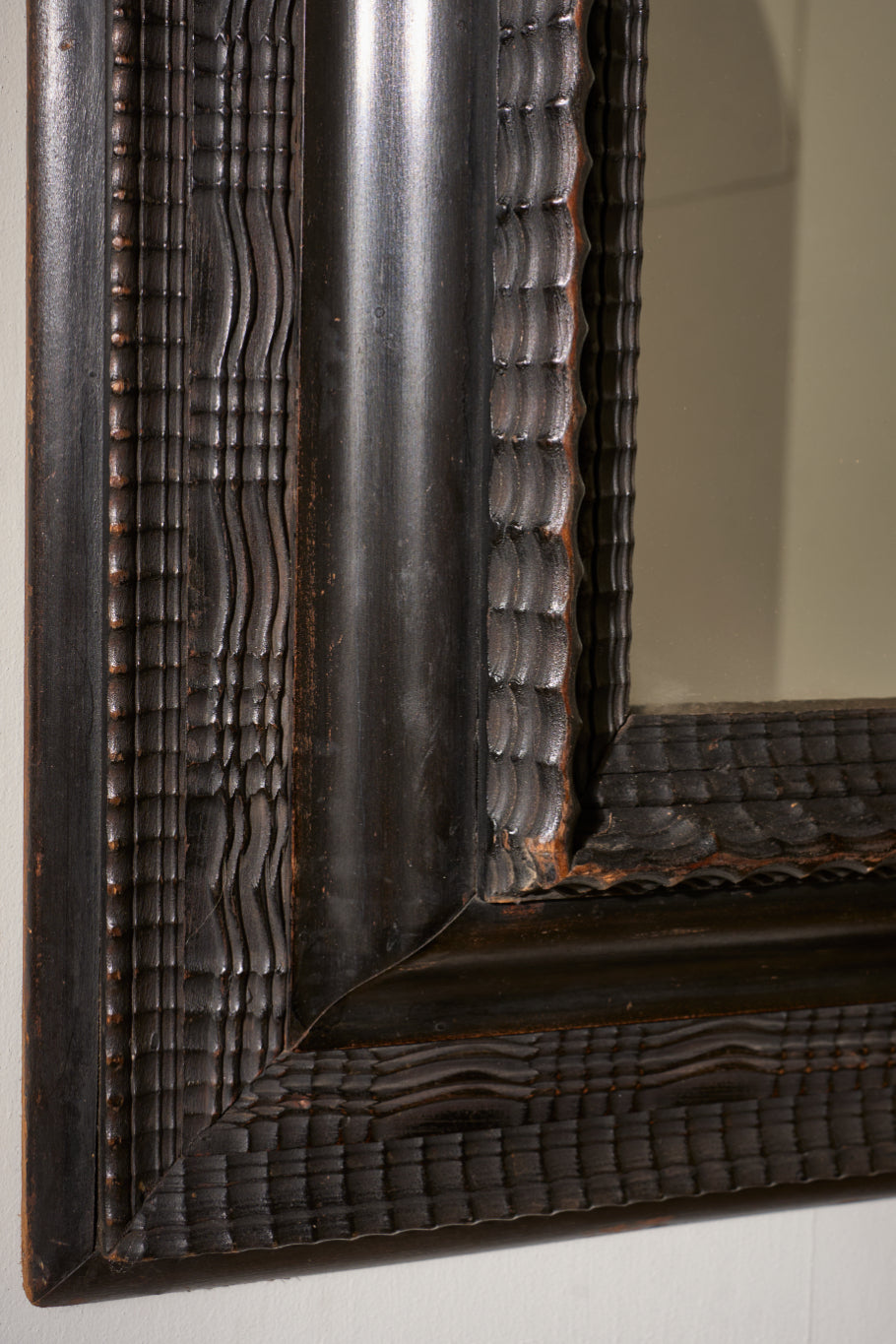 Very Large 19th century Ebonised Italian wall mirror - No4
